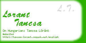 lorant tancsa business card